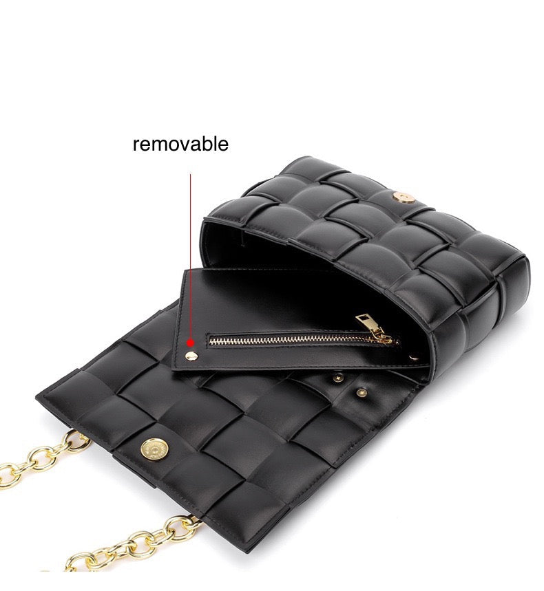 "Janelle" Quilted Chain Link Bag