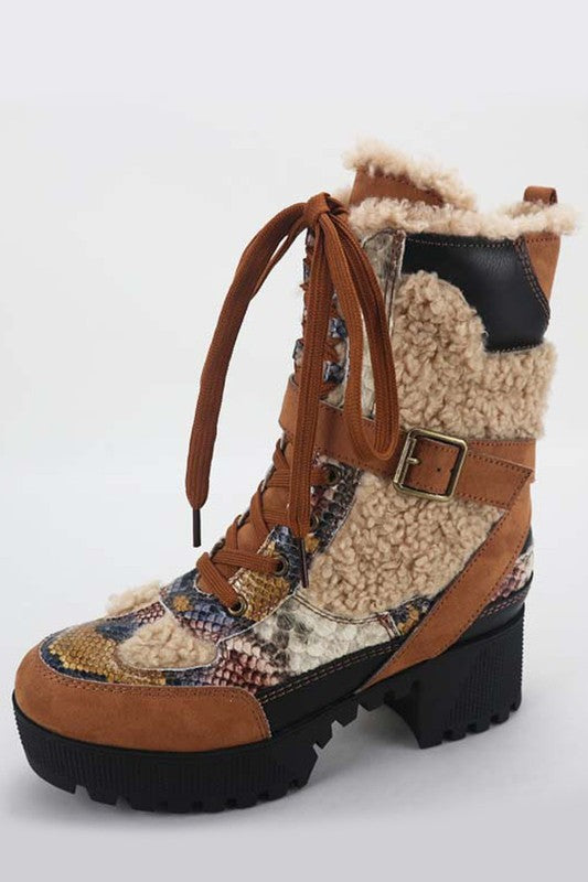 "Detroit" Faux Fur Aviator Boots