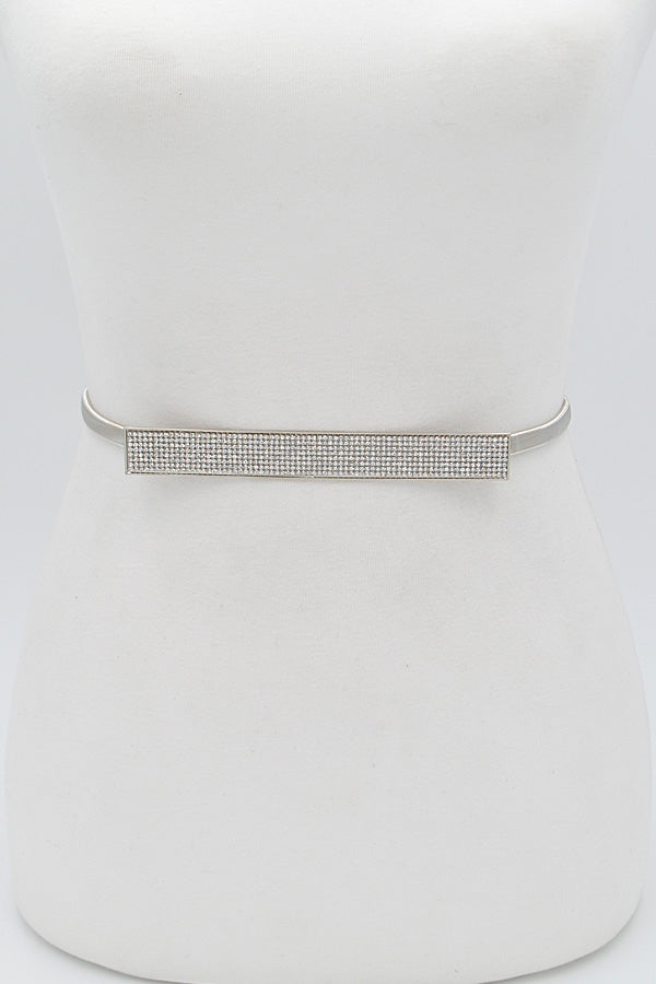 Rhinestone Silver Iron Belt