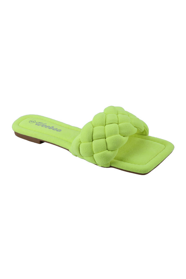 "Ariah" Neon Vegan Suede Sandals