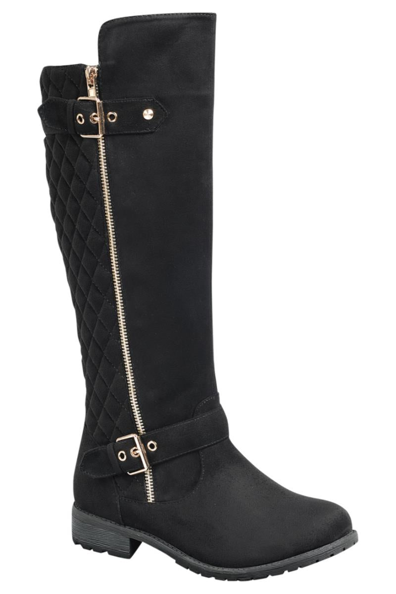 "Falyn" Black Knee High Boots