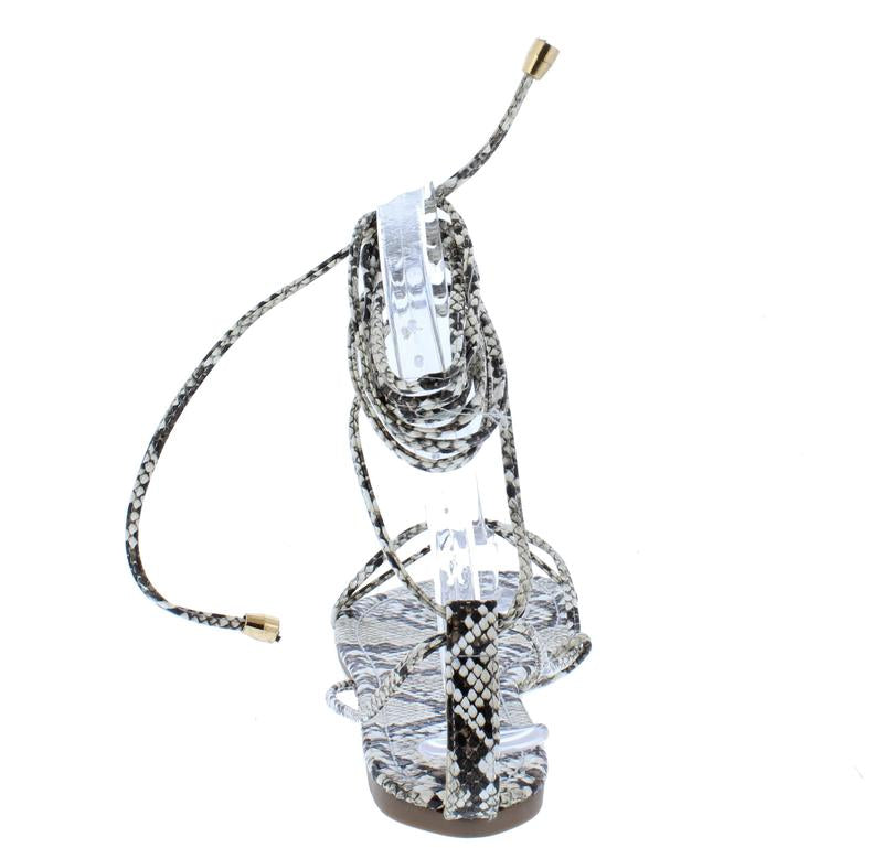 "Carol" Snake Design Lace Up Sandals