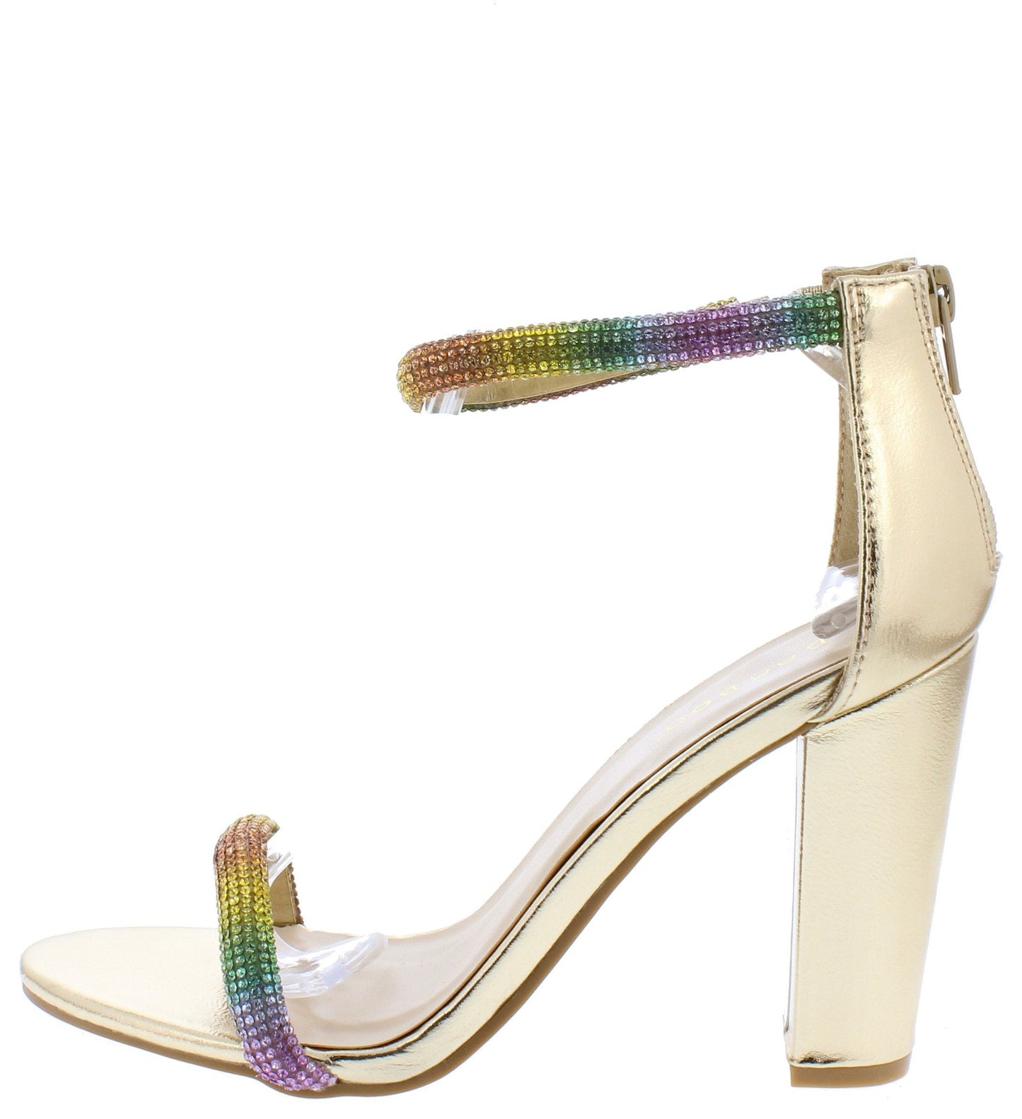 "Becca" Gold Block Heels