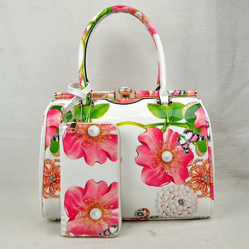 "Mercedes" Floral 2-piece Handbag Set