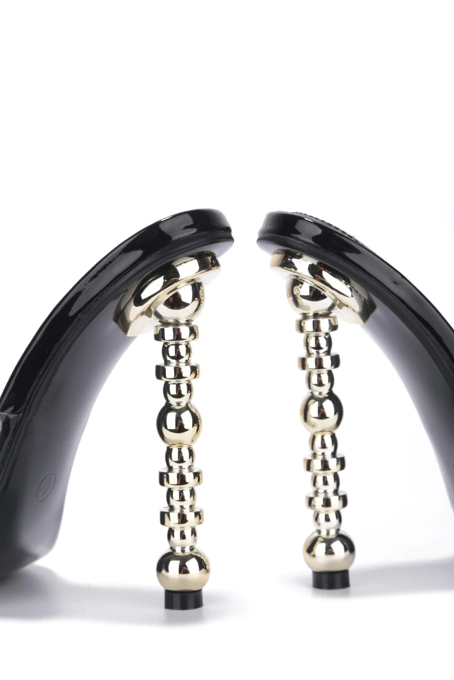 "Gwen" Clear Black Slip on Heels