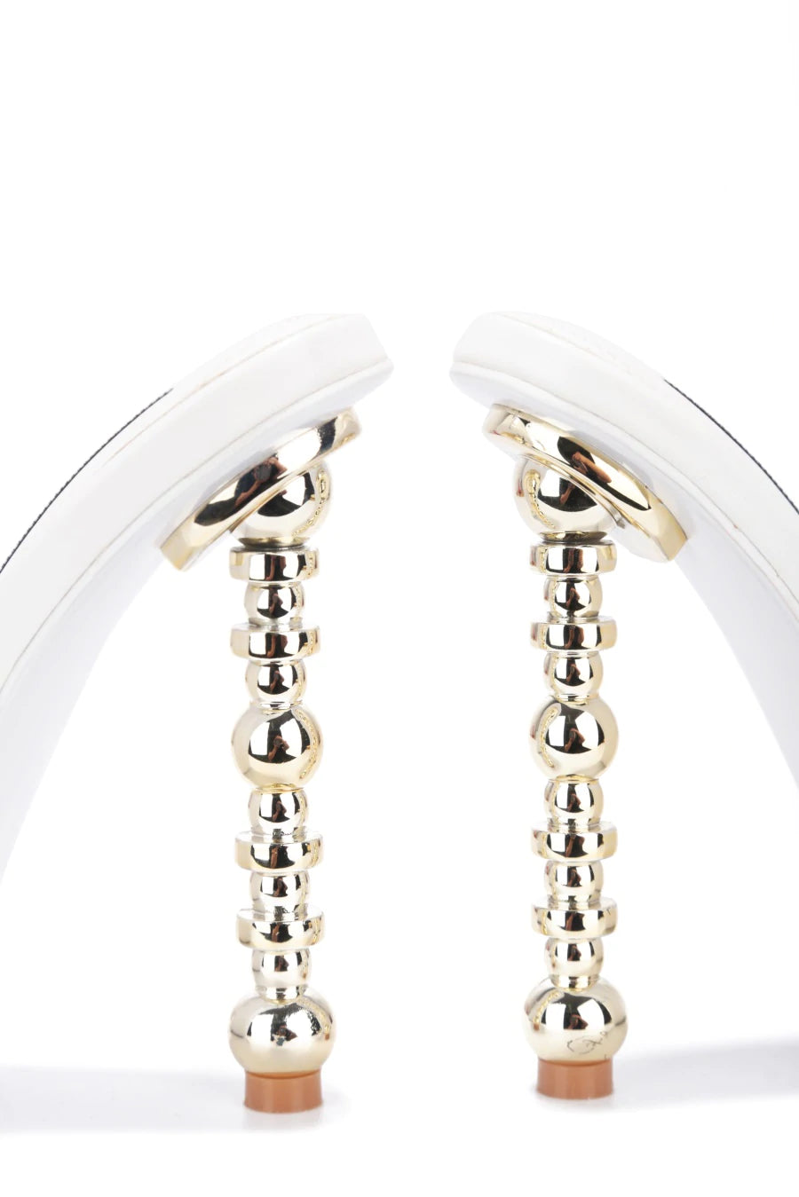 "Gwen" Clear White Slip On Heels