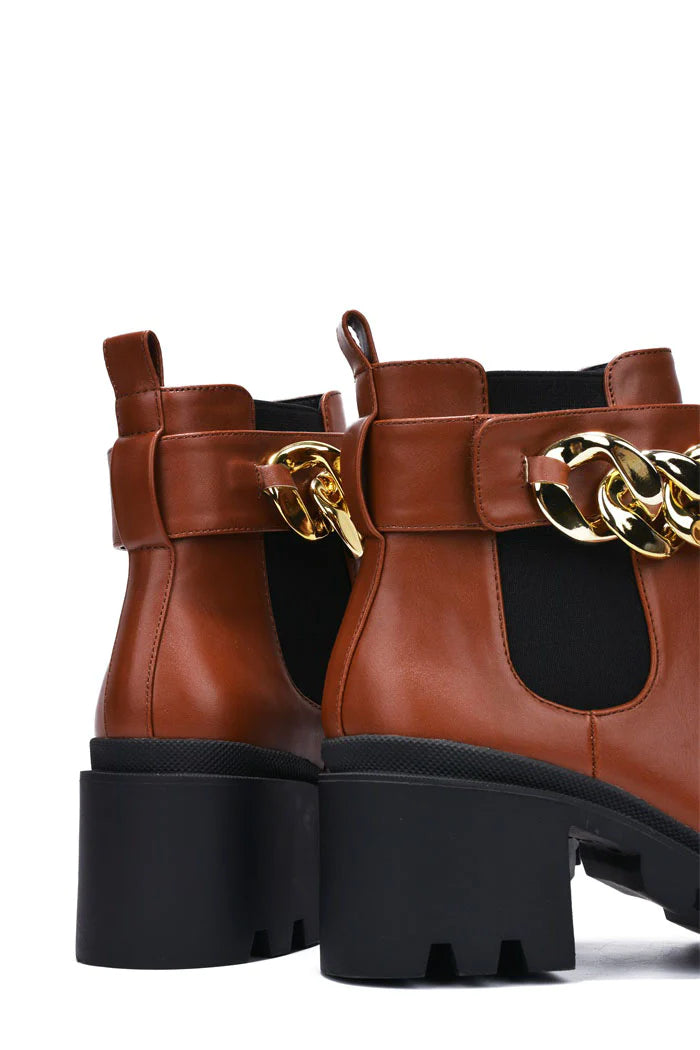 "Sammie" Cognac Booties