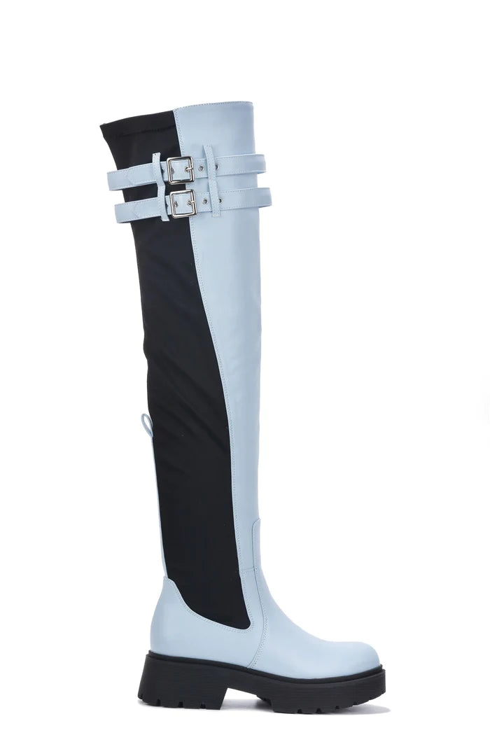 "Erin" Blue Thigh High Boots