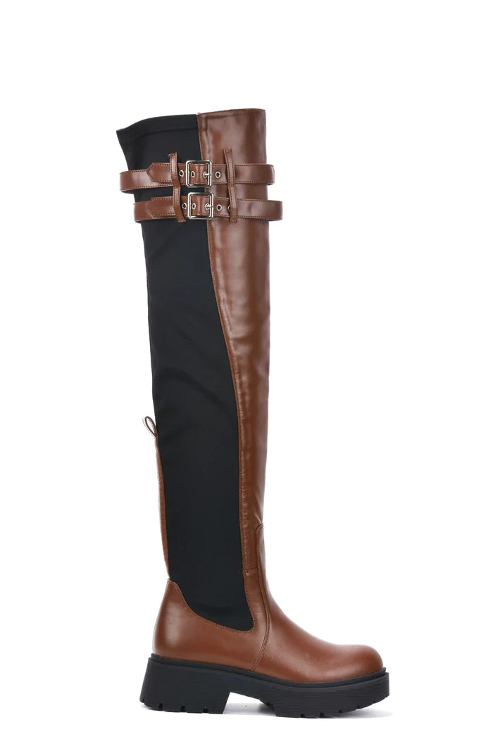 "Erin" Brown Thigh High Boots