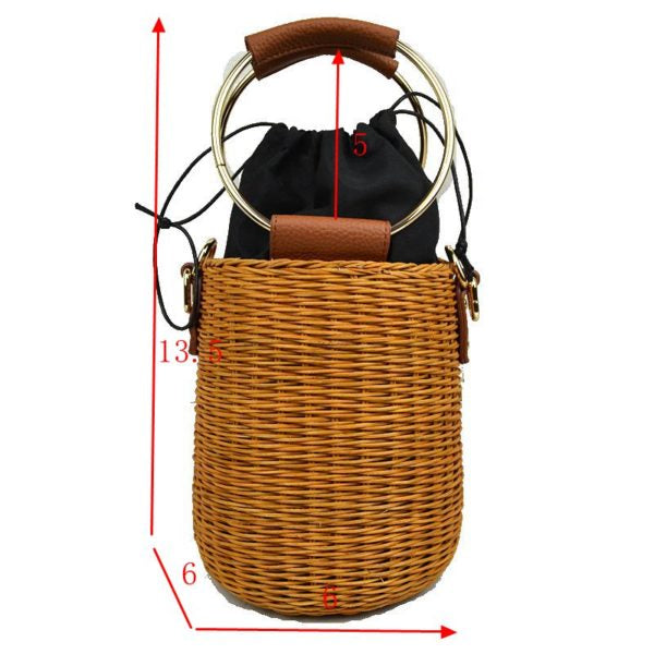 "Jada" Barrel Straw Handbag