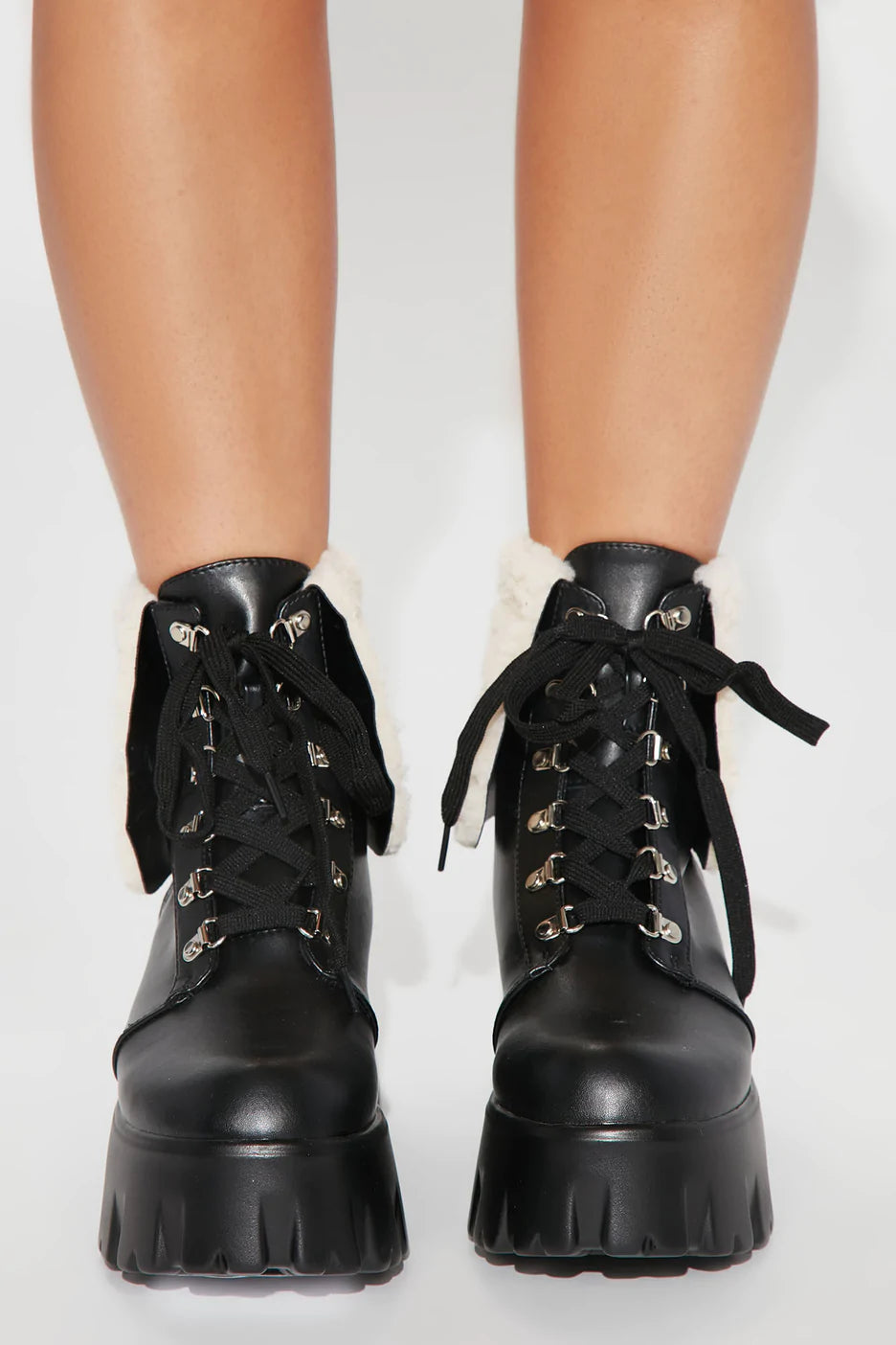 "Jillian" Black Platform Booties
