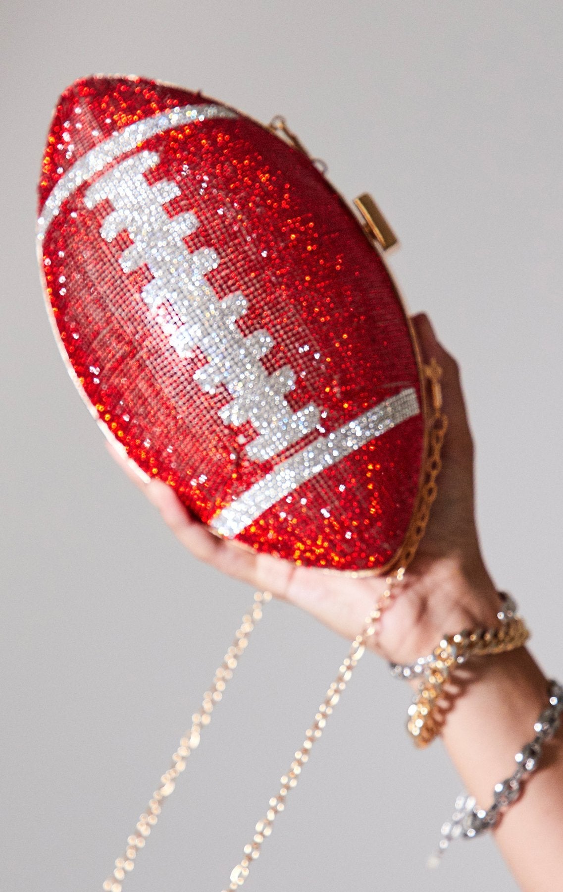 "Brady" Jeweled Football Clutch