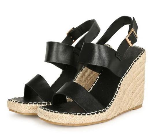 "Melanie" Black Wedges