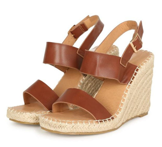 "Melanie" Brown Wedges
