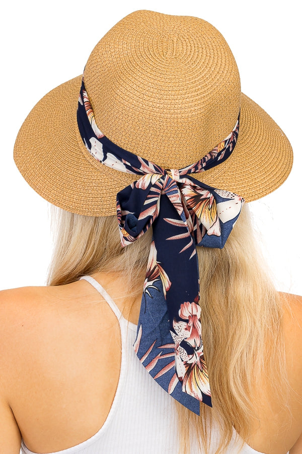 "Caroline" Floral Band Straw Hat