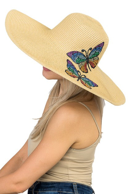 "Lola" Butterfly Straw Hat