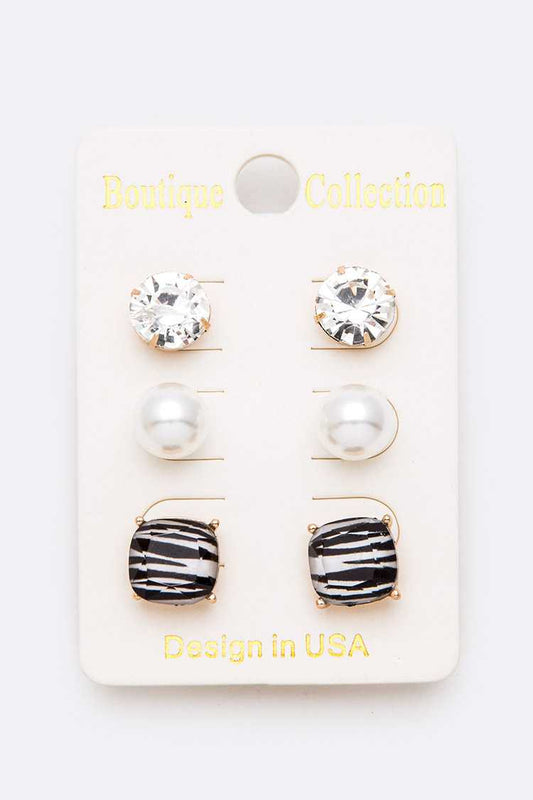 Mix Stud Earrings Set