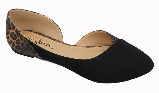 "Iyannah" Black Leopard Flats