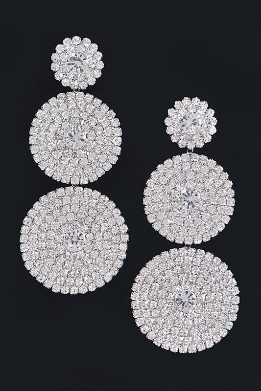 Jeweled Round Drop Earrings