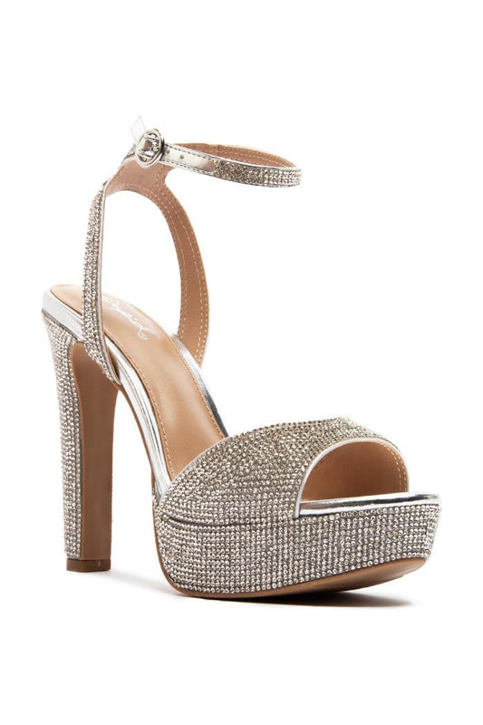"Yasmine" Silver Platform Heels