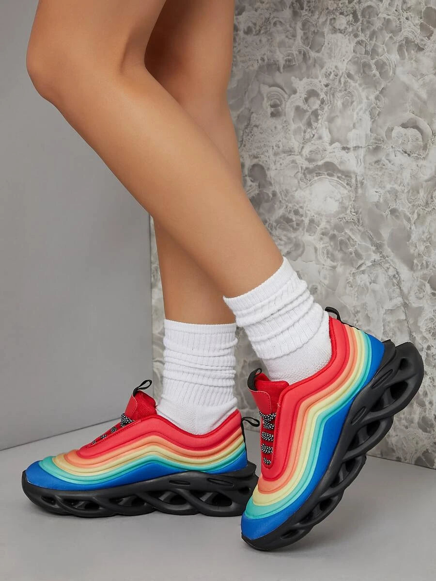 "Elenne" Rainbow Slip On Sneakers
