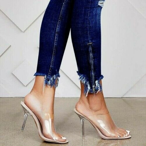 "Kerry" Clear Nude Heels