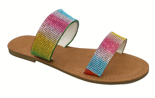"Amira" Rainbow Slip On Sandals