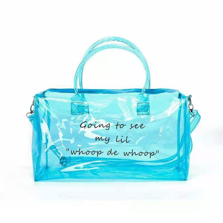 "Say What Now" Neon Transparent Duffle Bag