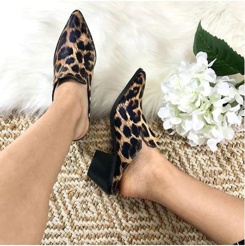 "Barbara" Animal Print Mules