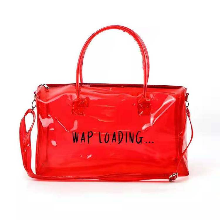 "Say What Now" Neon Transparent Duffle Bag