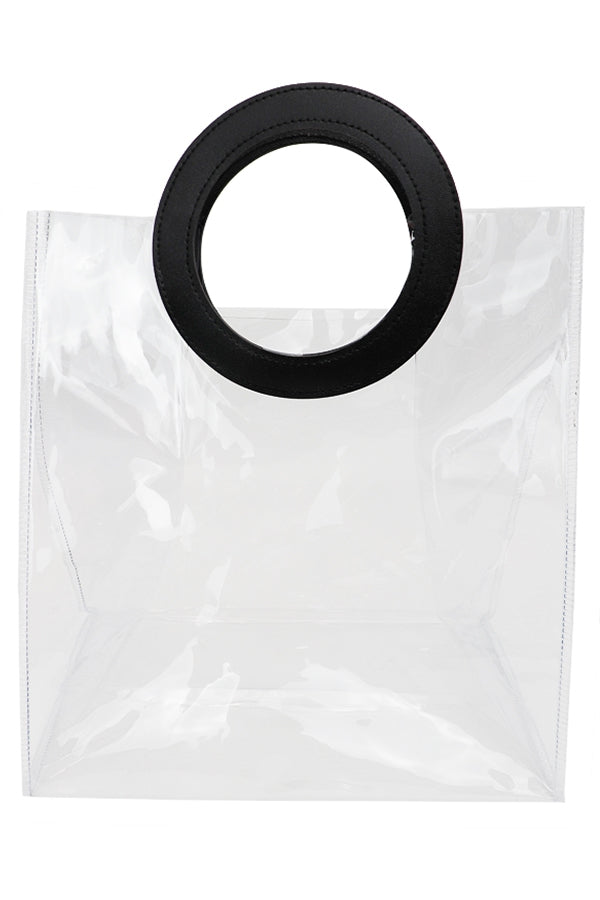 "Cherry" Clear Ring Handle Tote Bag