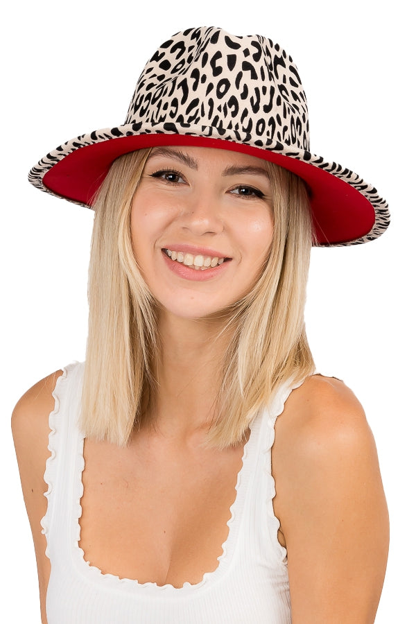 "Falyn" Leopard print Fedora Hat