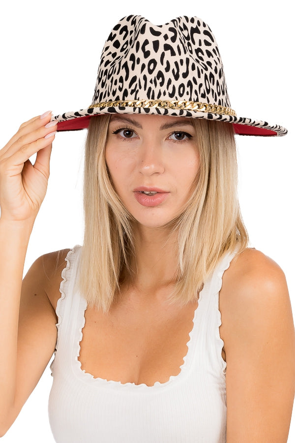 "Falyn" Leopard print Fedora Hat