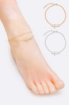 Jeweled Cross Anklet