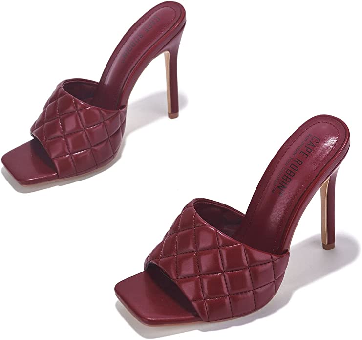 "Jael" Plum Quilted Heels