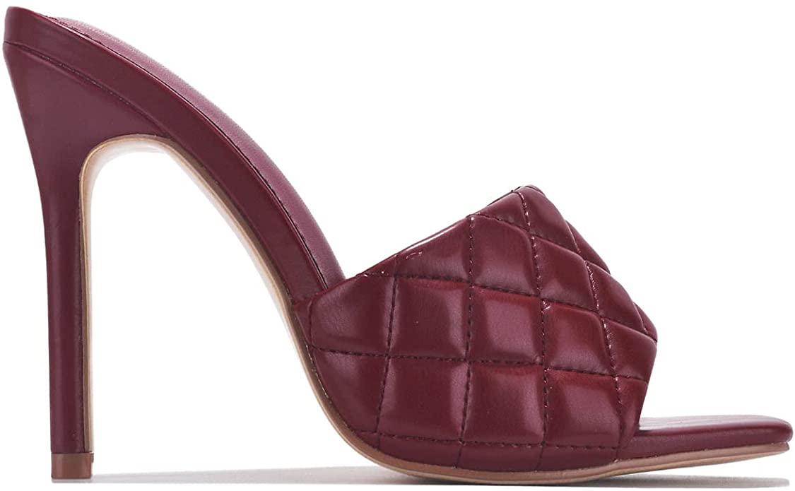 "Jael" Plum Quilted Heels