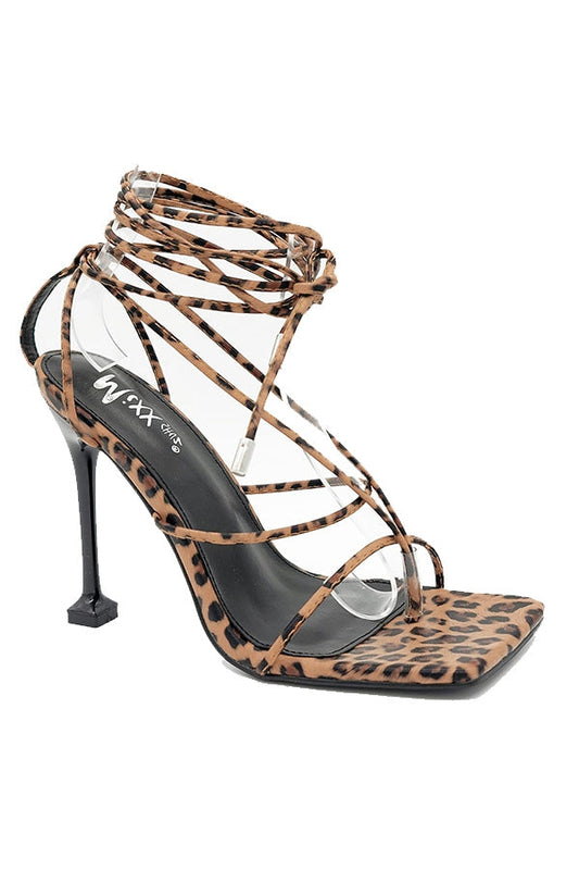 "Ryan" Leopard Lace Up Heels