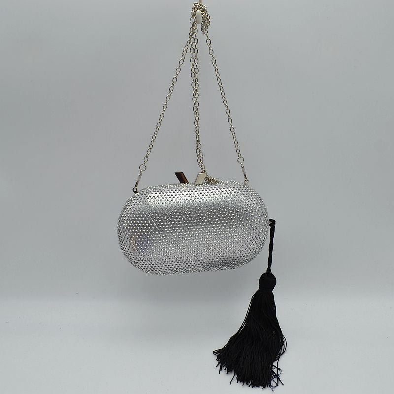 "Donna" Jeweled Pill Shaped Clutch