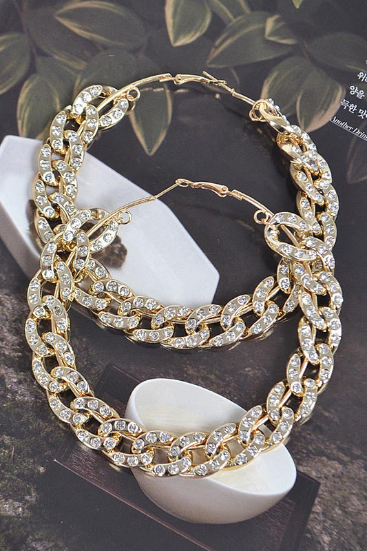 Big Jeweled Hoop Earrings