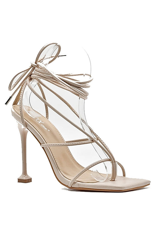 "Ryan" Nude Lace Up Heels