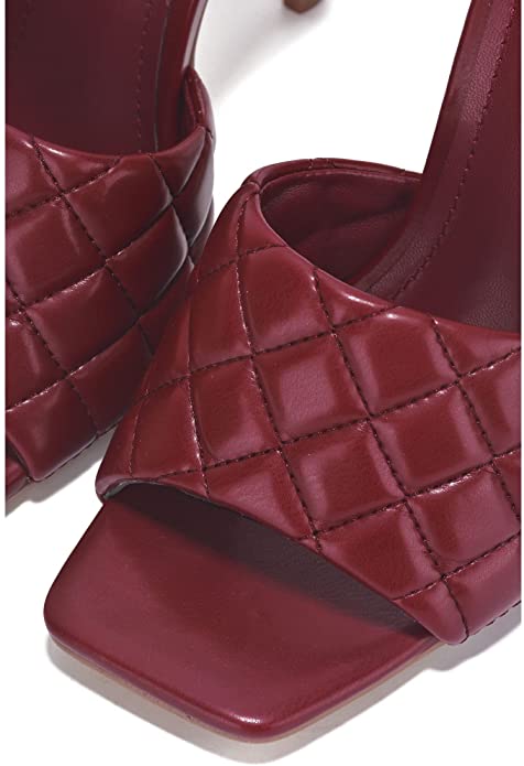 "Jael" Plum Quilted Heels