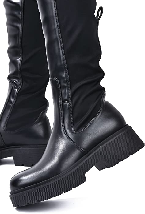 "Erin" Black Thigh High Boots