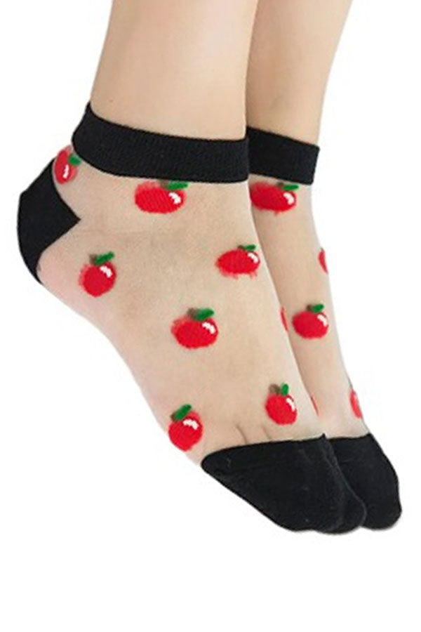 Sheer Fruit Ankle Socks