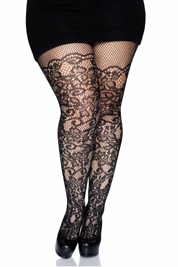 Floral Fishnet Pantyhose