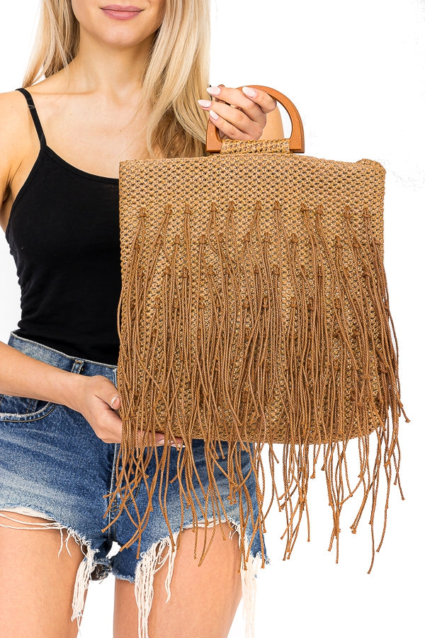 "Willa" Crochet Fringe Bag