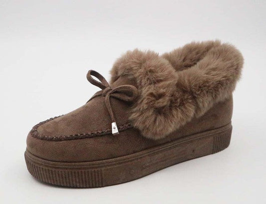 "Jocie" Taupe Moccasin Flats