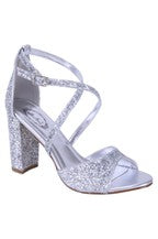 "Paula” Silver Glitter Heels