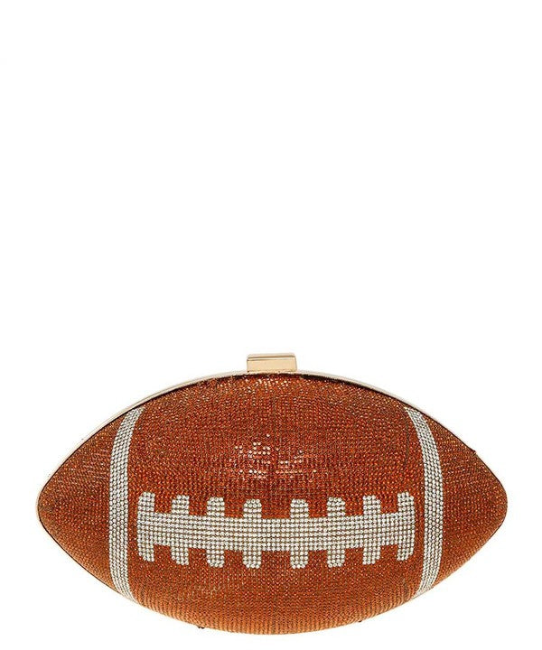 "Brady" Jeweled Football Clutch