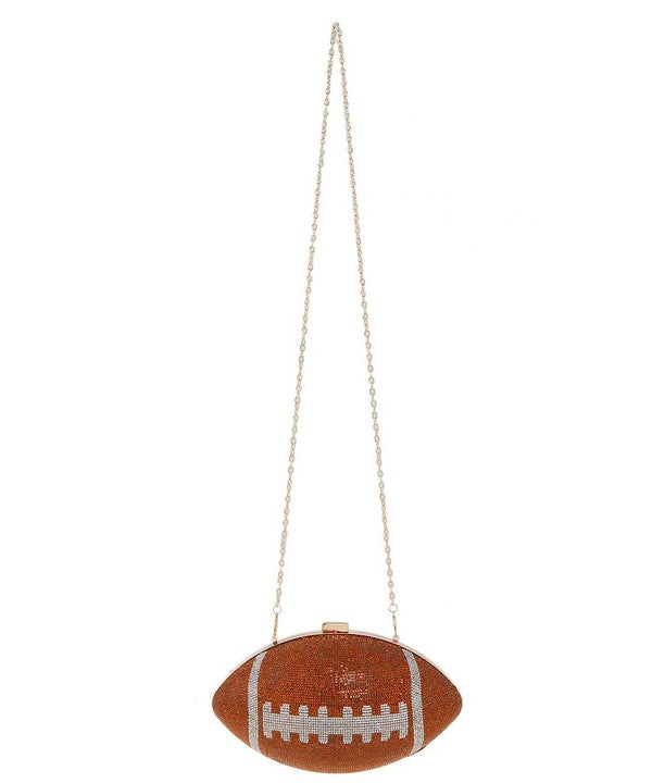 "Brady" Jeweled Football Clutch