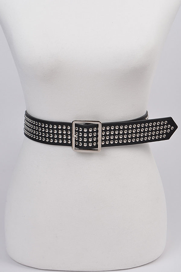 Plus Studded Faux Leather Belt